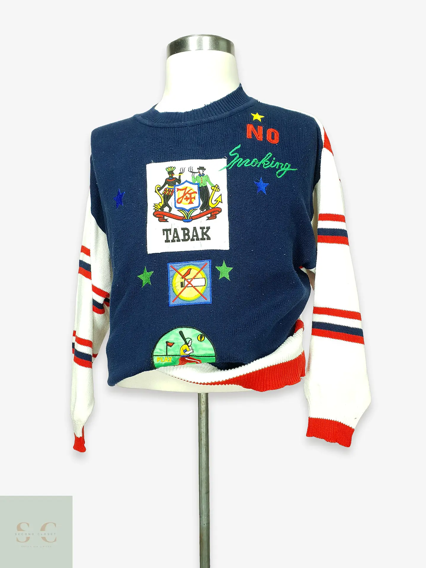 Sweater Tejido Ilustrado en Azul Marino Joye + Fun Talla ML 1
