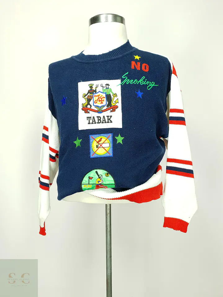 Sweater Tejido Ilustrado en Azul Marino Joye + Fun Talla ML 2