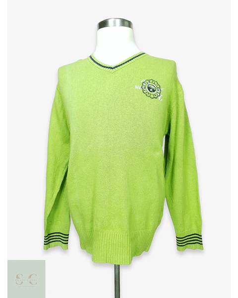 Suéter de Punto Cuello V en Verde Lima Tom Tailor Talla XL