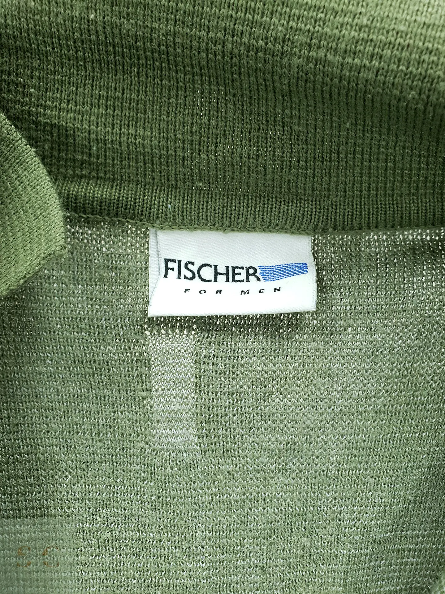 Sweater Polo de Punto Fino con Bolsillo en Verde Olivo Fischer for Men Talla ML 3