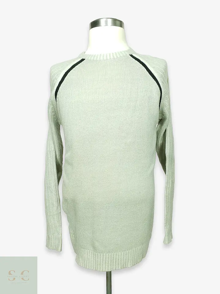 Suéter de Punto Cuello Redondo en Verde Salvia Clothing Fashion Line Talla L 1