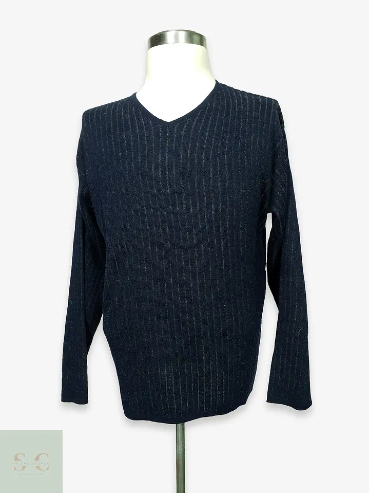 Jersey de Punto con Escote en V en Azul Marino McPercy Sportswear Talla ML 1