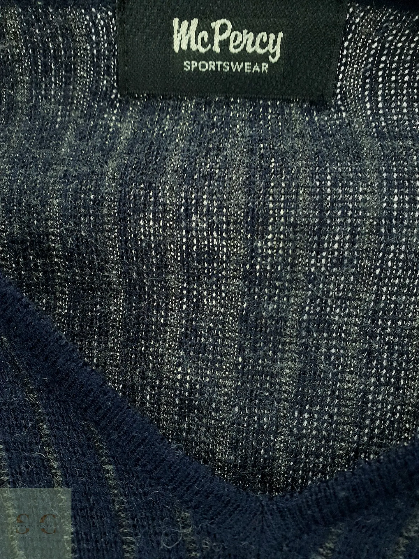 Jersey de Punto con Escote en V en Azul Marino McPercy Sportswear Talla ML 3