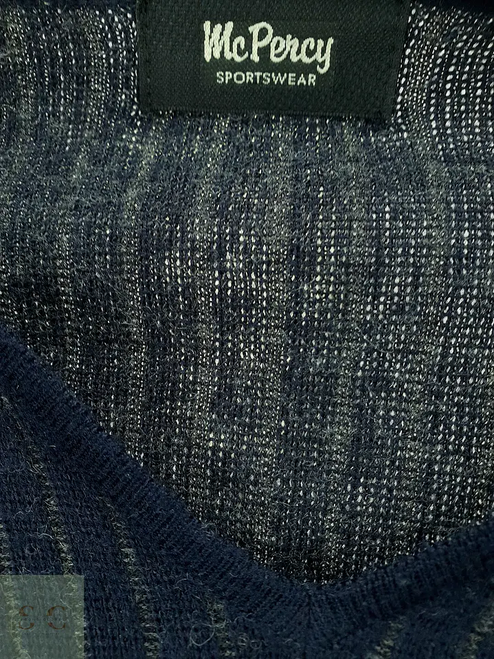 Jersey de Punto con Escote en V en Azul Marino McPercy Sportswear Talla ML 3
