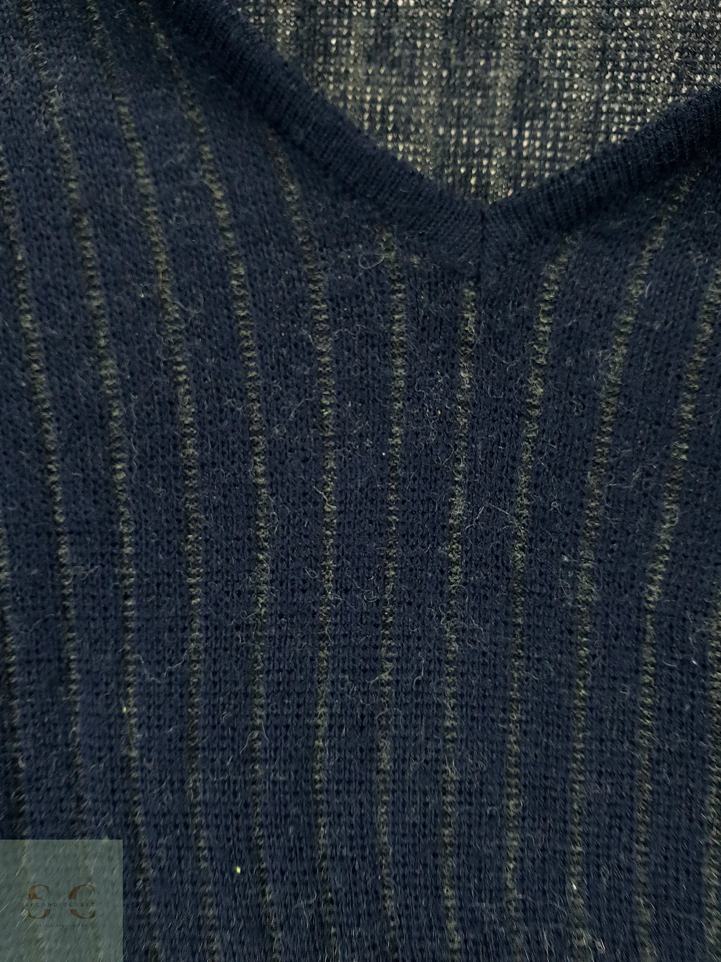 Jersey de Punto con Escote en V en Azul Marino McPercy Sportswear Talla ML 4