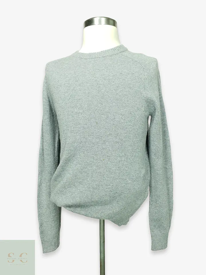 Suéter de Punto Cuello Redondo en Gris Melange Selected Homme Talla M 1