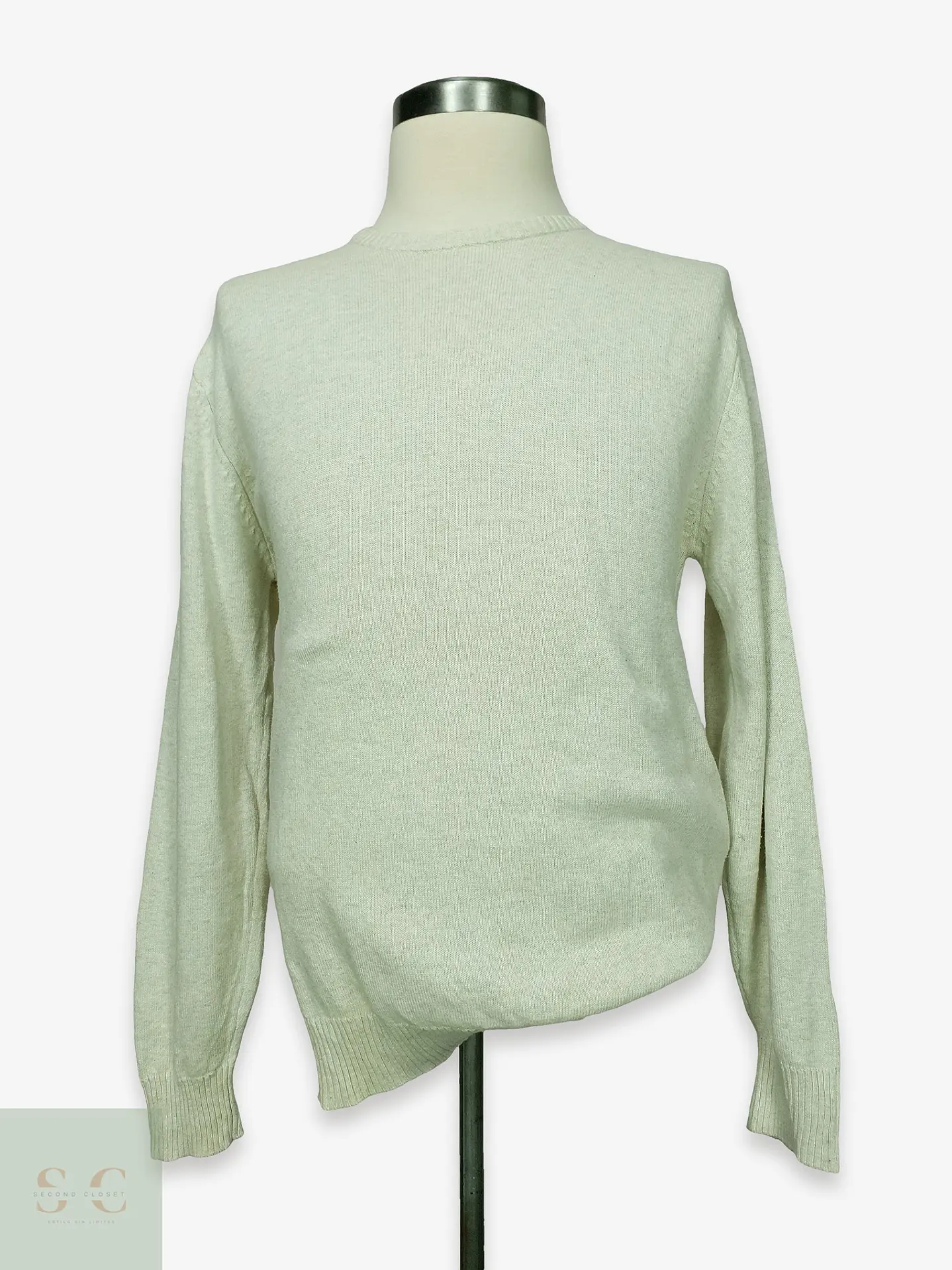 Pulóver de Punto Fino en Blanco Hueso Angelo Litrico Talla LXL 1