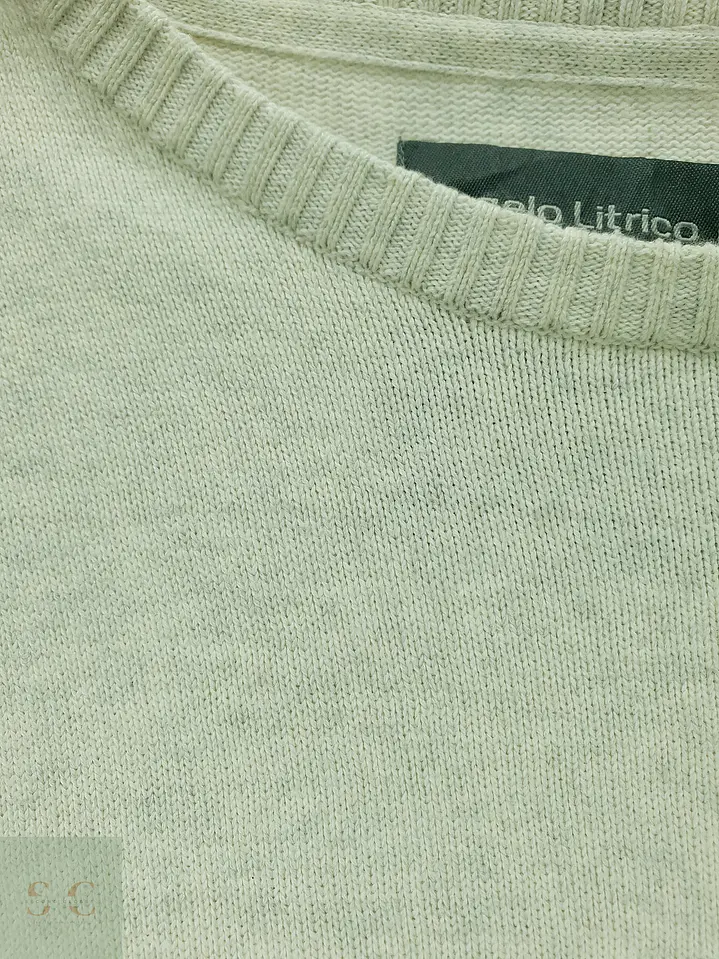 Pulóver de Punto Fino en Blanco Hueso Angelo Litrico Talla LXL 4