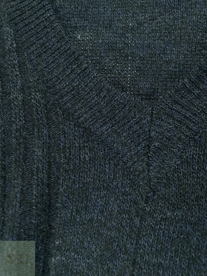 Chaleco Tejido sin Mangas con Cuello en V en Azul Marino GLER Talla LXL 4