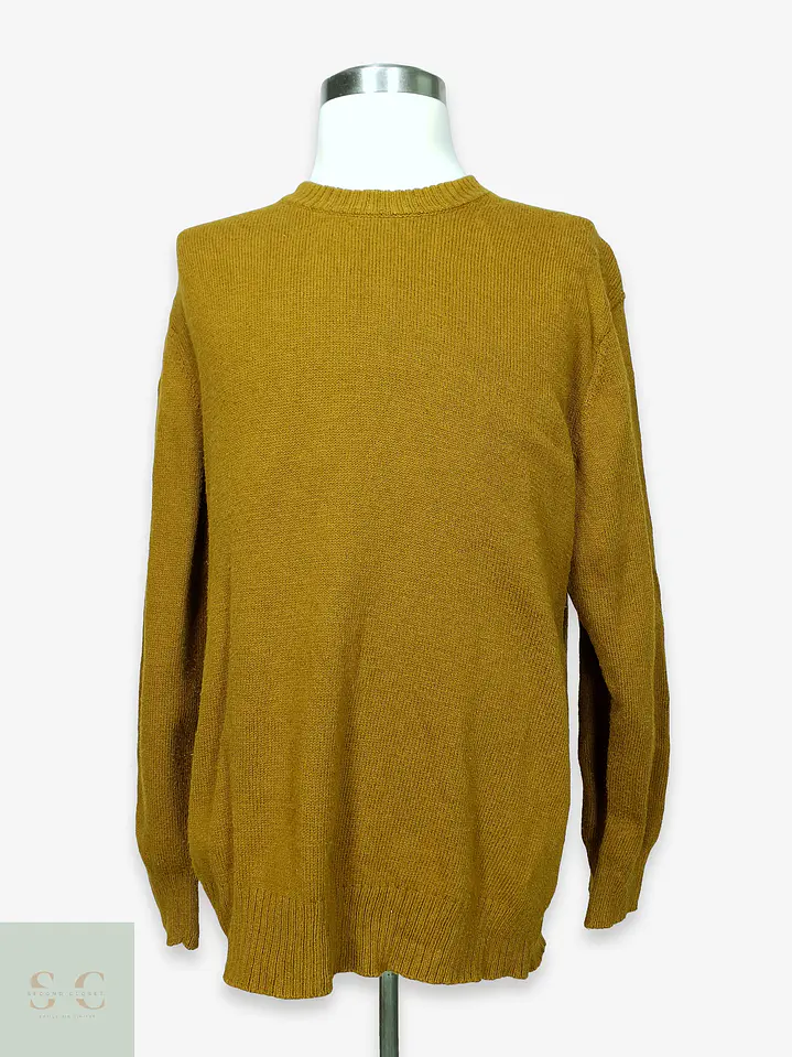 Suéter de Punto Cuello Redondo en Ocre H&M Talla L 1