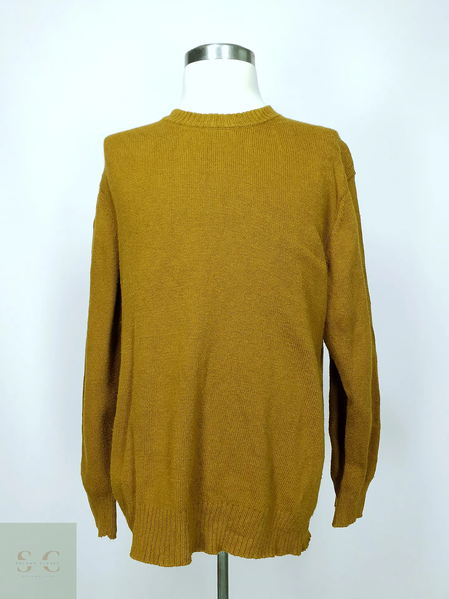 Suéter de Punto Cuello Redondo en Ocre H&M Talla L 2