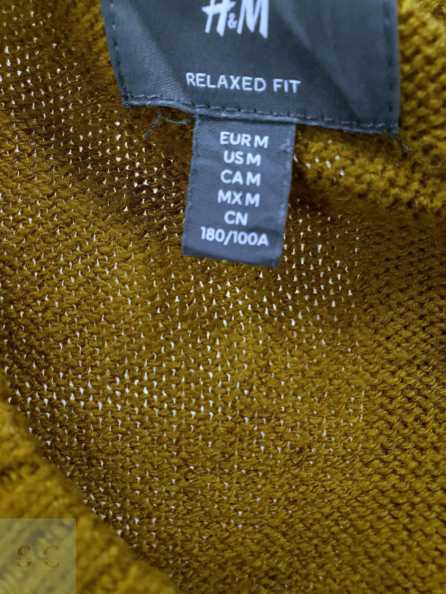 Suéter de Punto Cuello Redondo en Ocre H&M Talla L 4