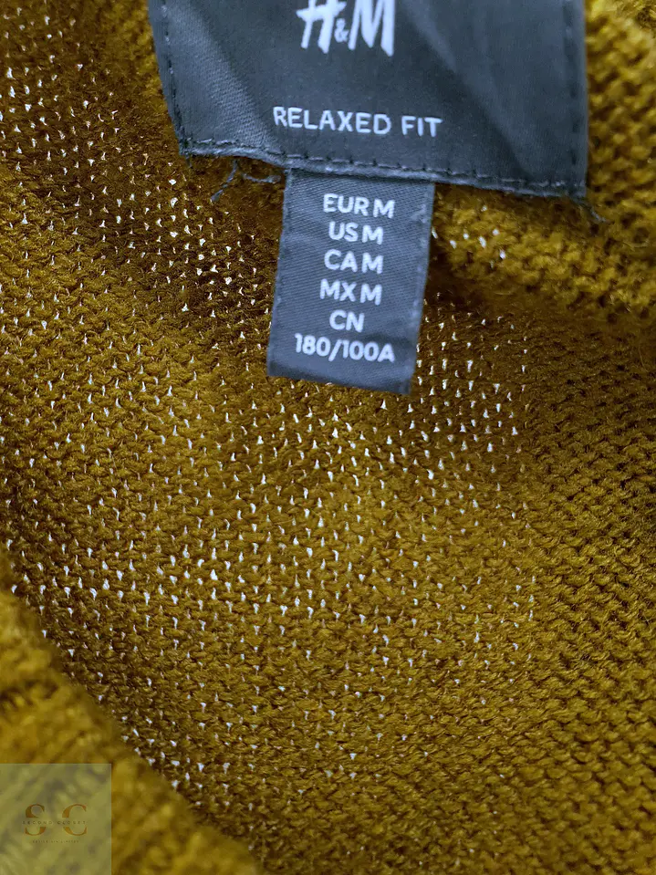 Suéter de Punto Cuello Redondo en Ocre H&M Talla L 4