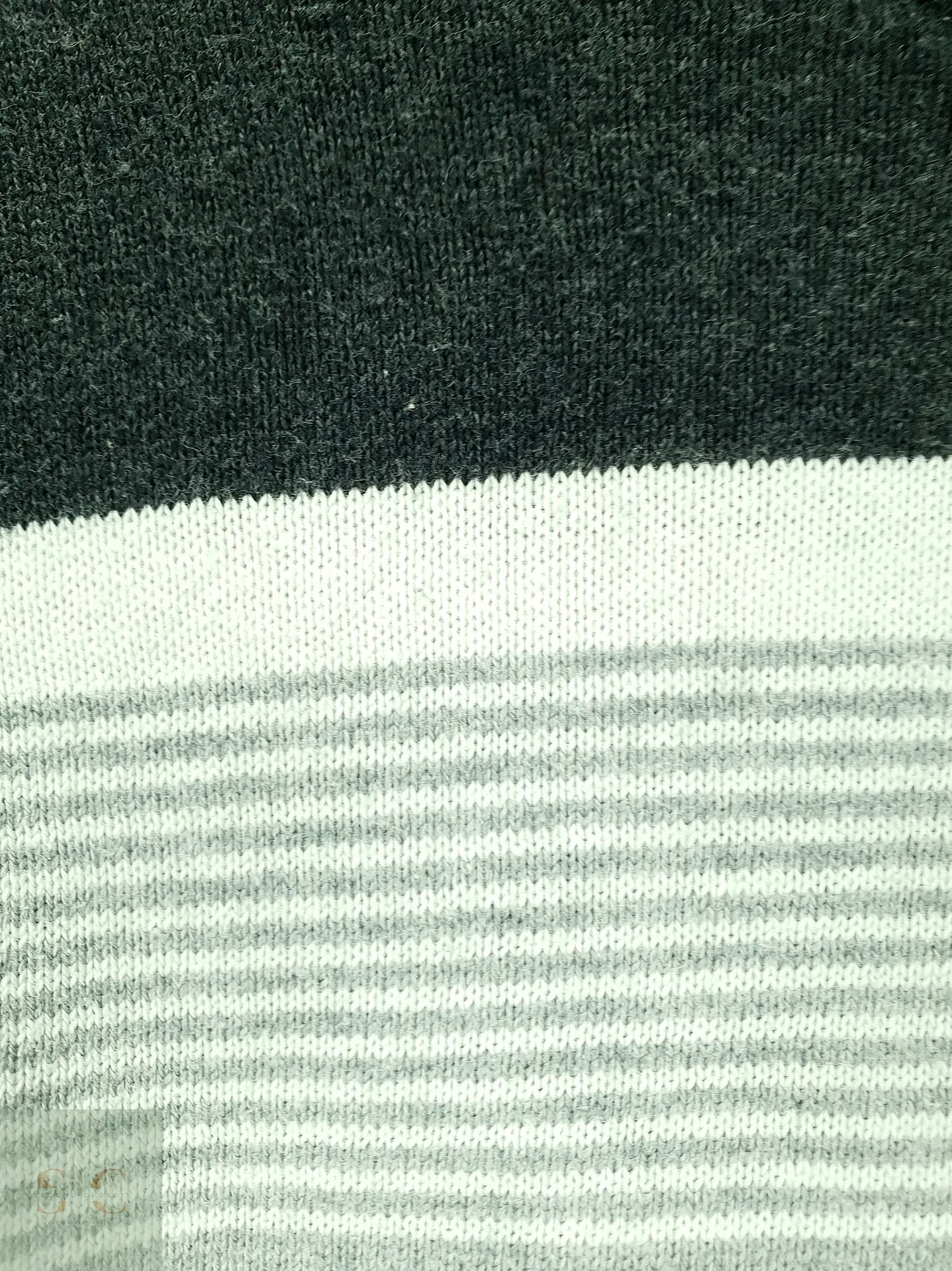 Suéter de Punto con Cuello en V a Rayas en Gris Antracita Smog Talla LXL 4