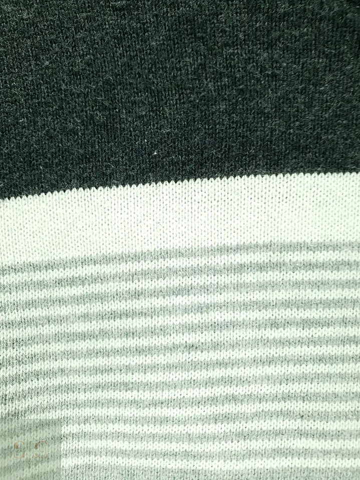 Suéter de Punto con Cuello en V a Rayas en Gris Antracita Smog Talla LXL 4