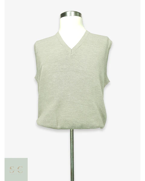 Chaleco Tejido sin Mangas Cuello V en Beige Arena Breidhof Talla LXL