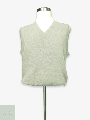 Chaleco Tejido sin Mangas Cuello V en Beige Arena Breidhof Talla LXL