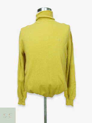 Suéter de Cuello Alto en Lana Virgen Amarillo Mostaza Hugo Boss Talla LXL