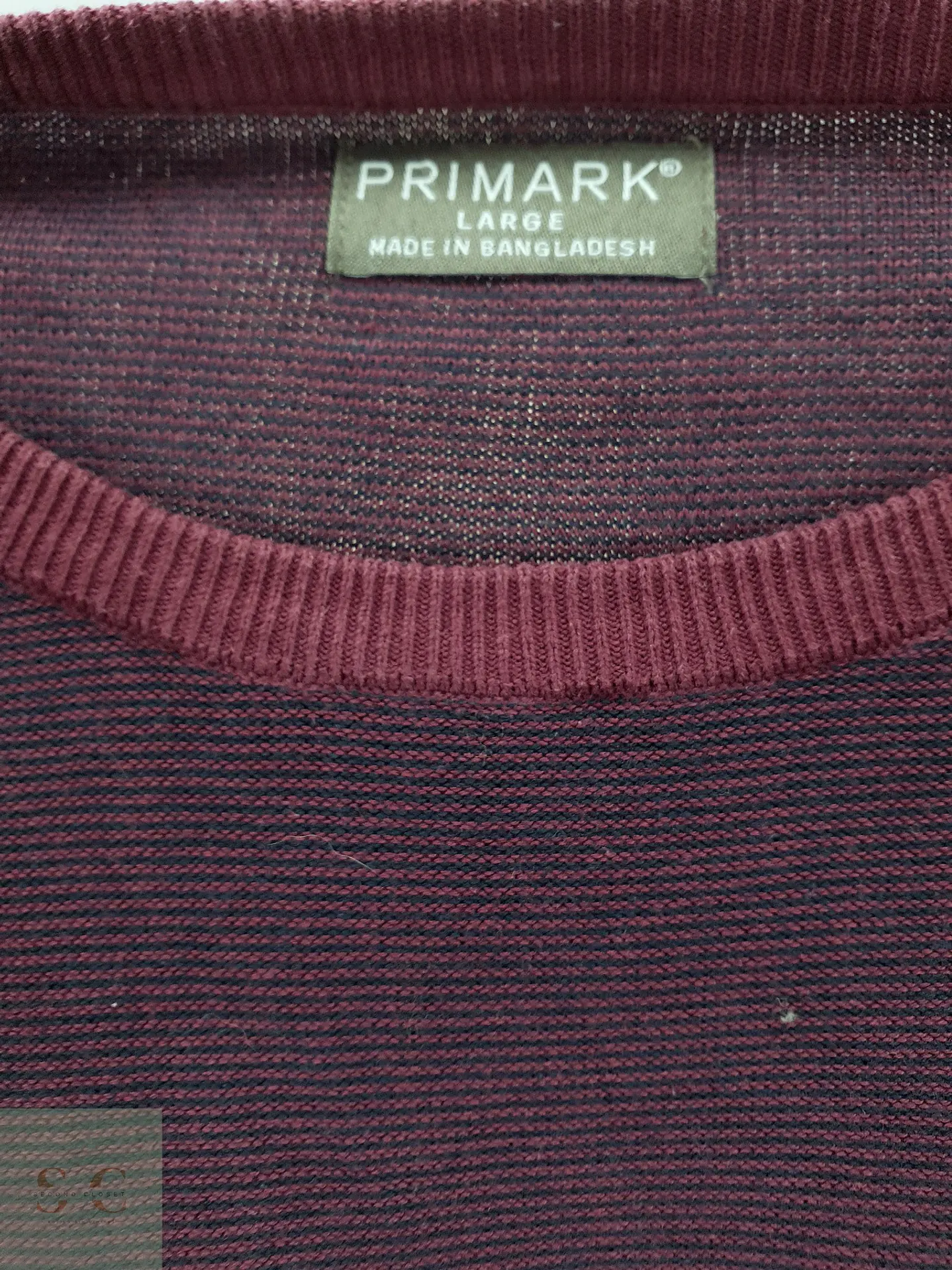 Suéter de Punto Fino en Burdeos Bicolor Primark Talla ML 4