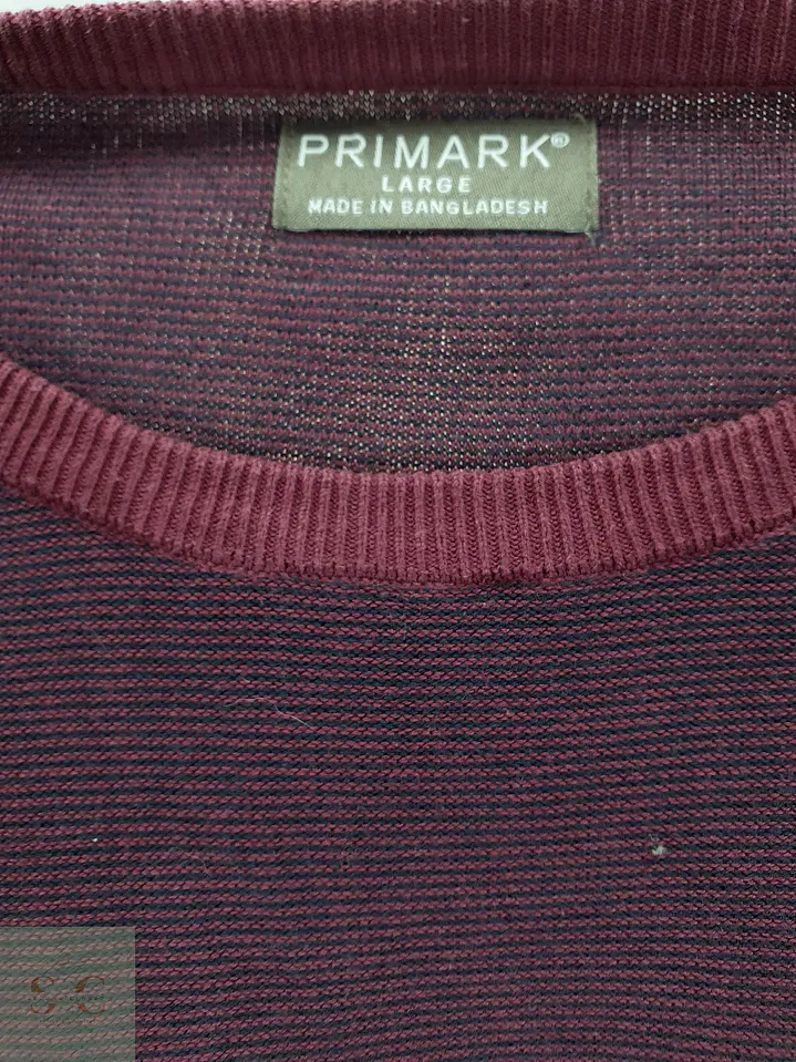 Suéter de Punto Fino en Burdeos Bicolor Primark Talla ML 4