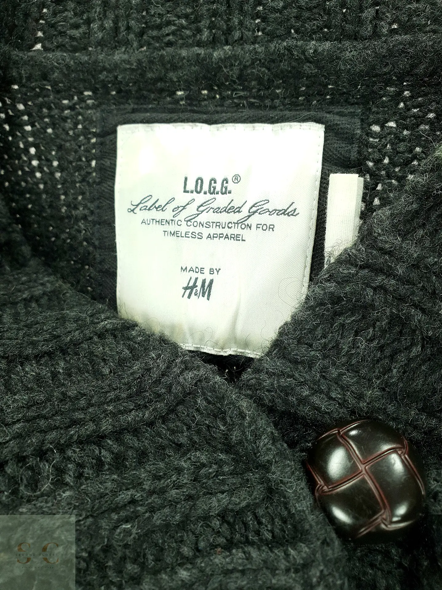 Suéter de Punto Trenzado con Cuello Cruzado en Gris Antracita L.O.G.G. by H&M Talla S 3