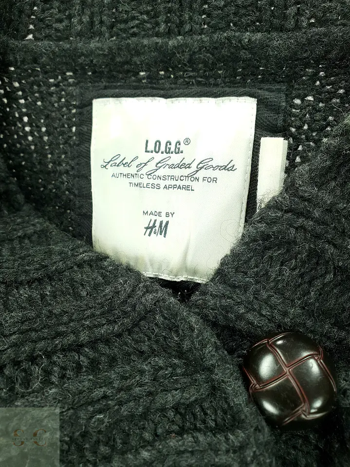 Suéter de Punto Trenzado con Cuello Cruzado en Gris Antracita L.O.G.G. by H&M Talla S 3