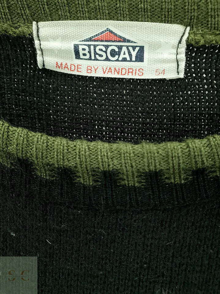 Suéter de Punto Estructurado con Acentos en Negro y Verde Oliva Biscay (Made by Vandris) Talla XL 3