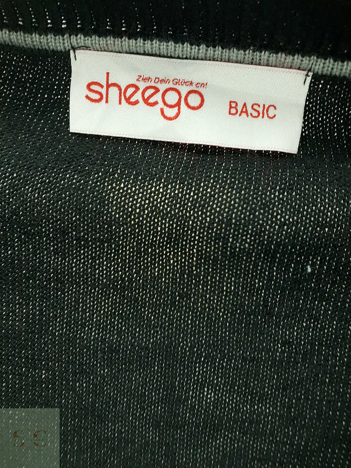 Suéter Clásico de Punto Fino con Escote en V en Negro Sheego Talla XXL 3