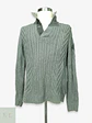 Suéter de Punto Trenzado con Cuello Alto Botonado en Gris Melange s.Oliver Talla ML - Miniatura 1