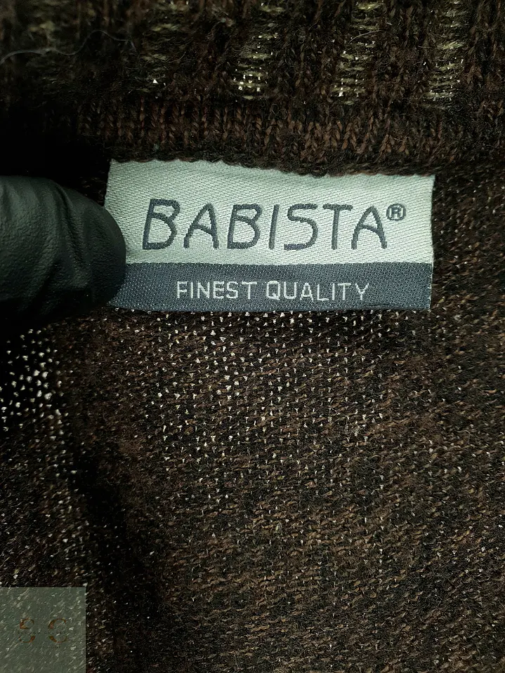 Jersey de Punto Jacquard con Medio Cierre en Marrón Tostado Babista Talla XL 3