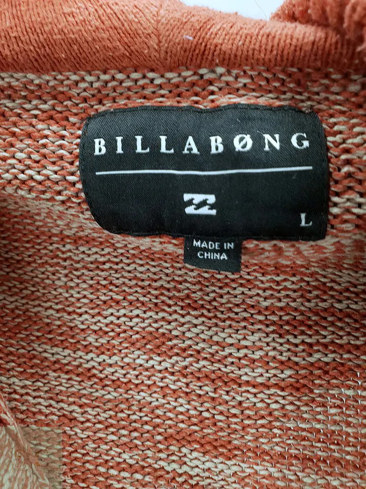 Suéter de Punto Grueso con Capucha en Terracota Jaspeado Billabong Talla LXL 3