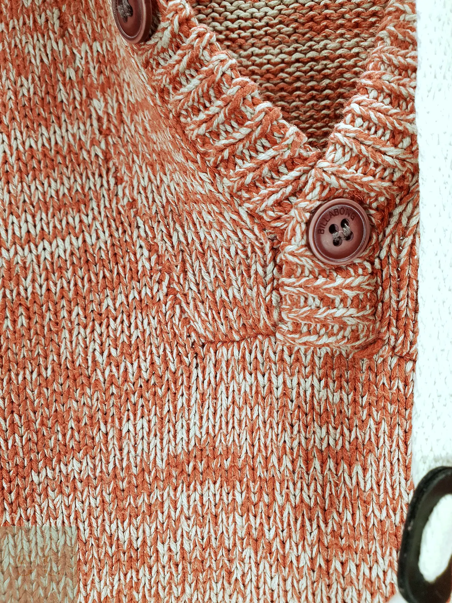 Suéter de Punto Grueso con Capucha en Terracota Jaspeado Billabong Talla LXL 4
