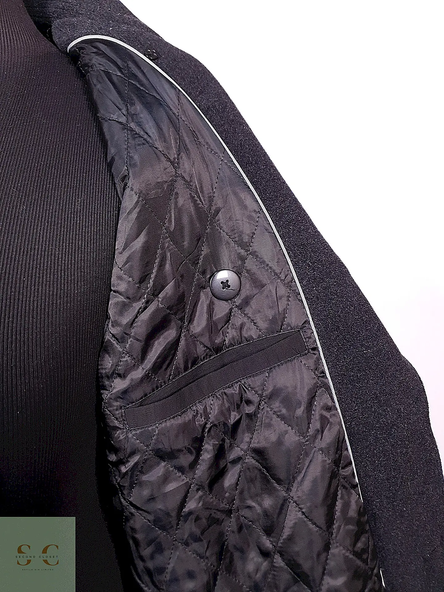 Abrigo Marinero Kenneth Cole Plomo Lana Talla L 10