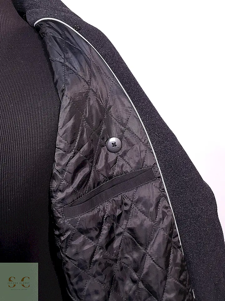 Abrigo Marinero Kenneth Cole Plomo Lana Talla L 10