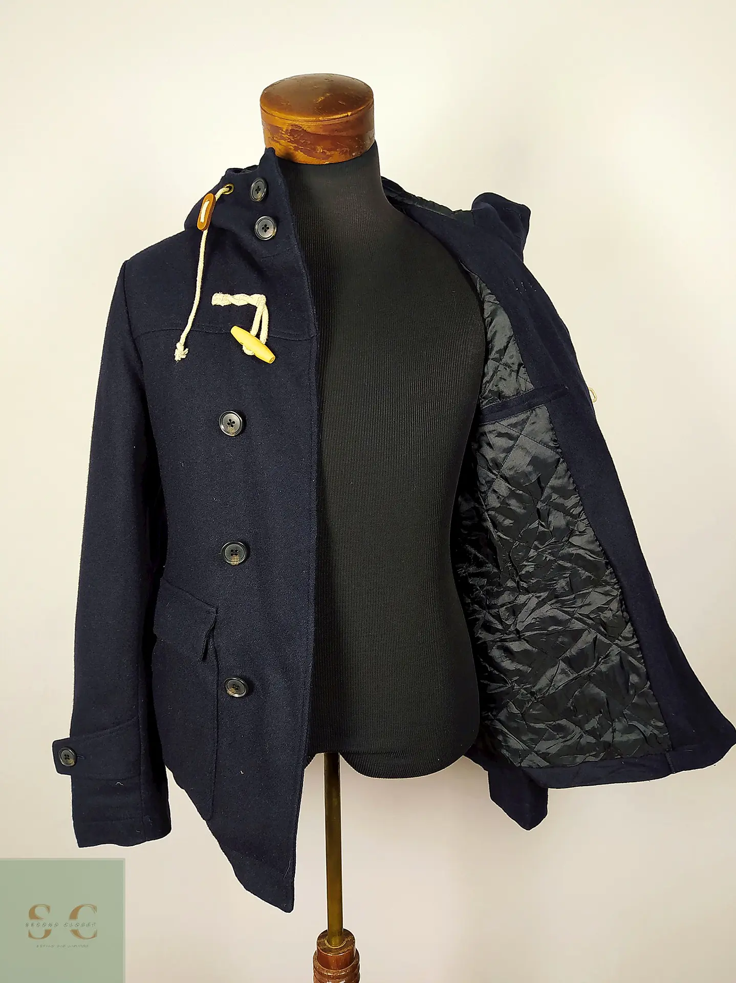Abrigo Japonés Montgomery lana azul Journal Standard Talla S  5