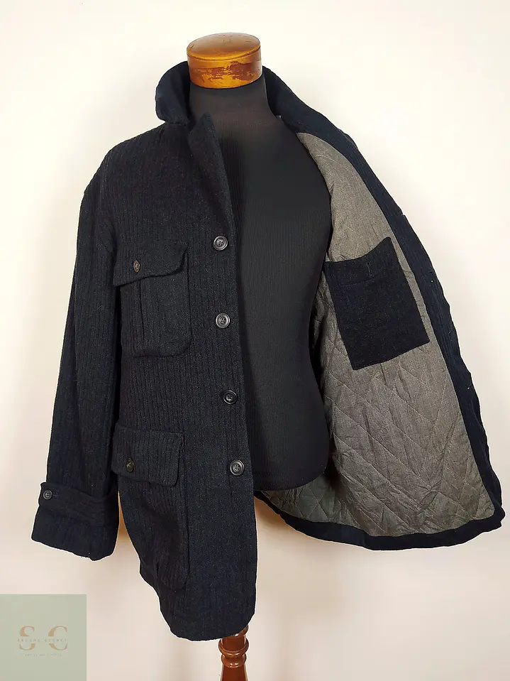 Abrigo chaqueton lana Talla XL REQUESTED PLOMO  2