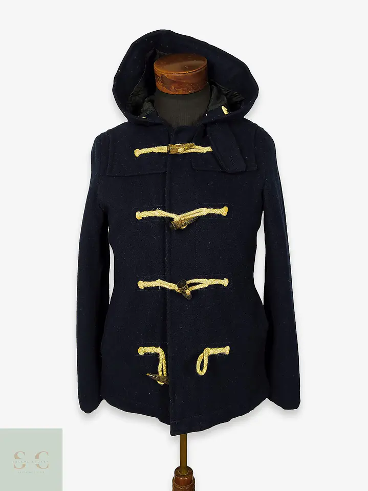 Abrigo Japonés lana Montgomery Talla XS/S Ships Jet Blue Azul 1