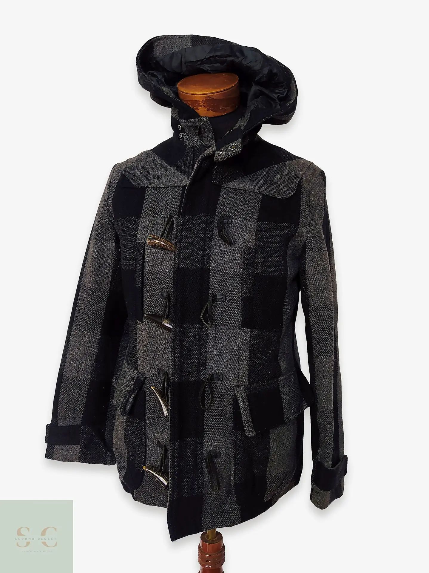 Abrigo Montgomery lana ABX Plomo y Negro Talla S 1