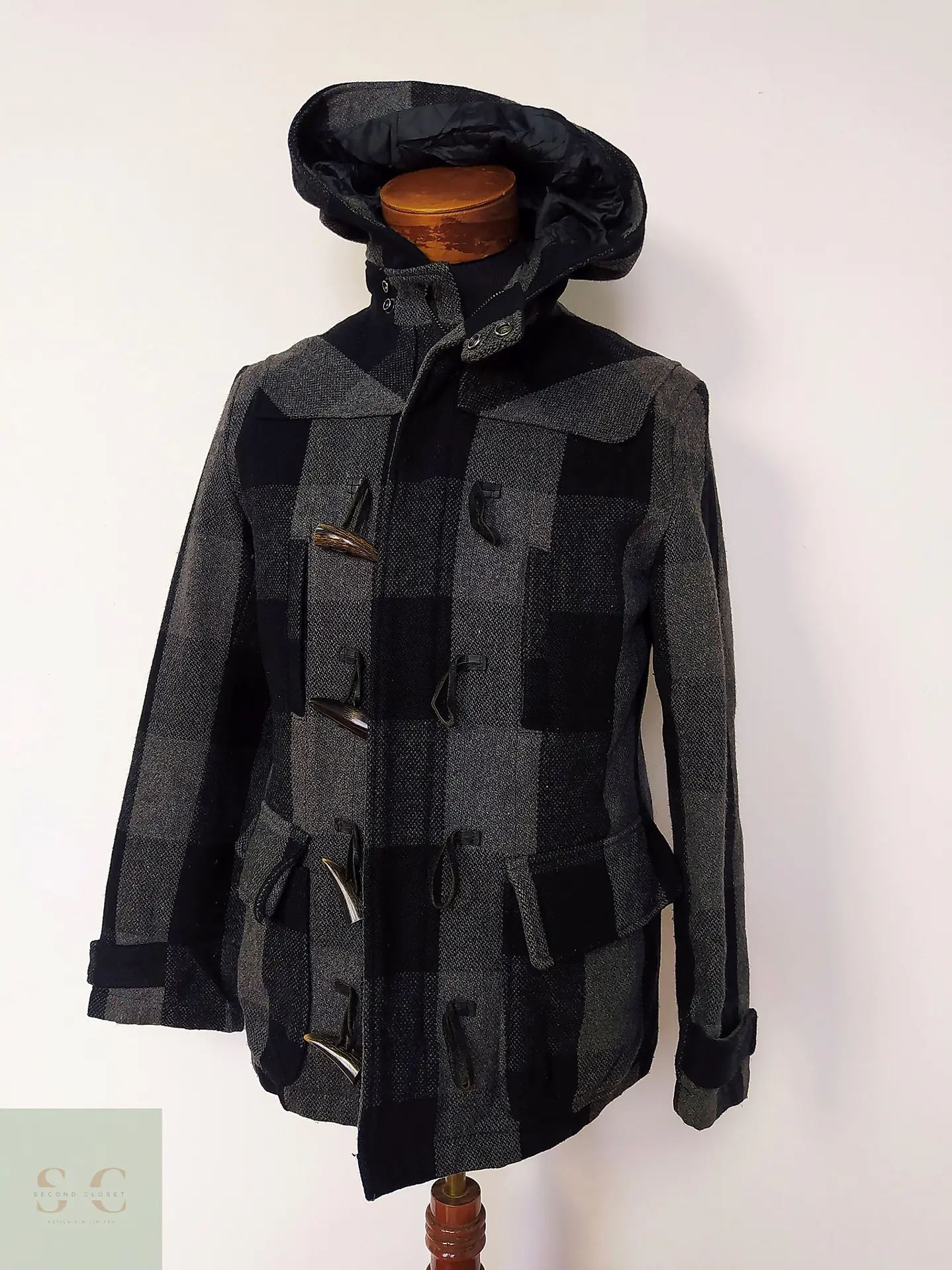Abrigo Montgomery lana ABX Plomo y Negro Talla S 2