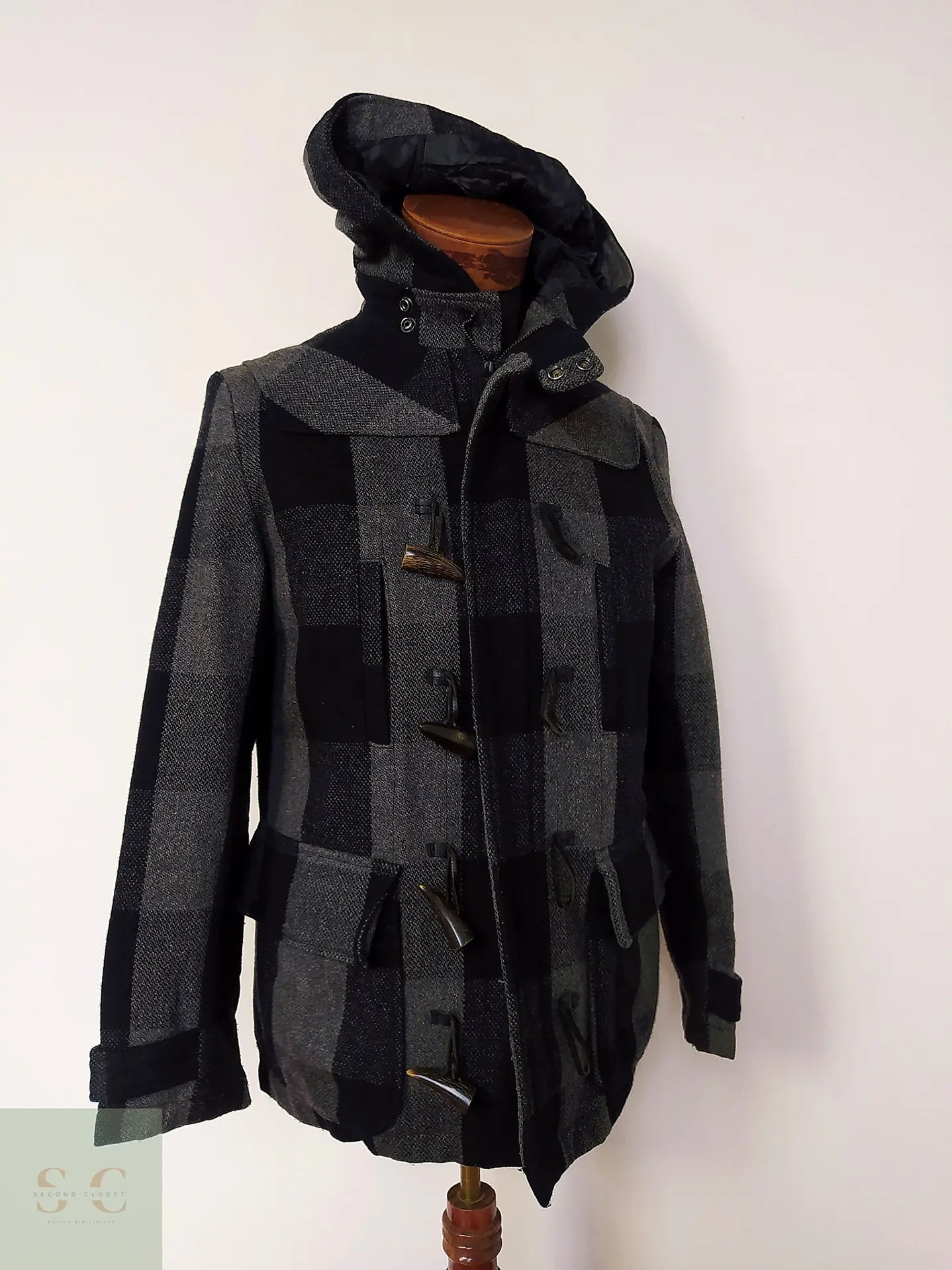 Abrigo Montgomery lana ABX Plomo y Negro Talla S 3