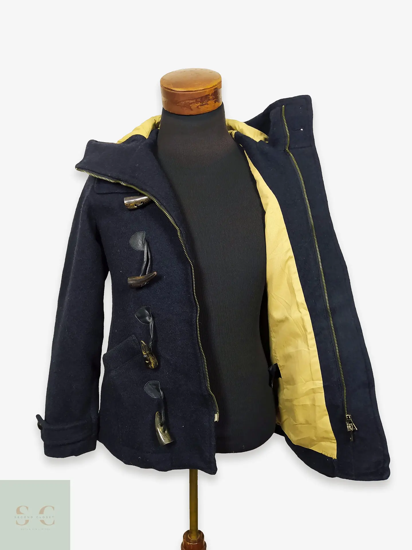 Abrigo montgomery lana premium azul TALLA S Slim fit  6