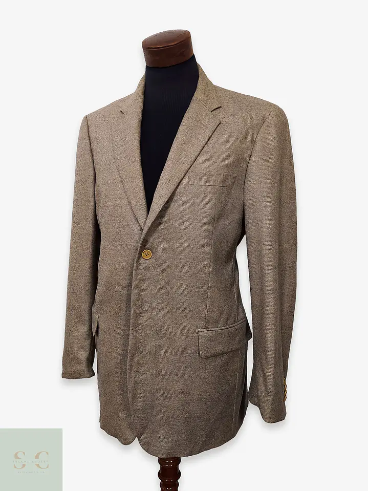 Blazer cashmere y seda hombre Cerruti Italia Café Claro Talla XL  1