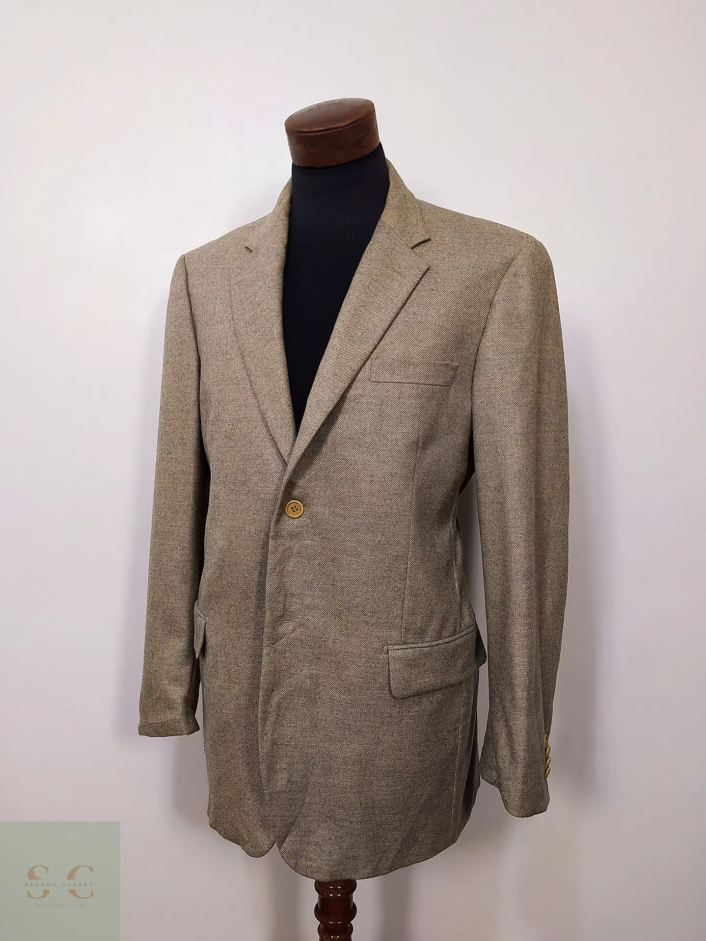 Blazer cashmere y seda hombre Cerruti Italia Café Claro Talla XL  2