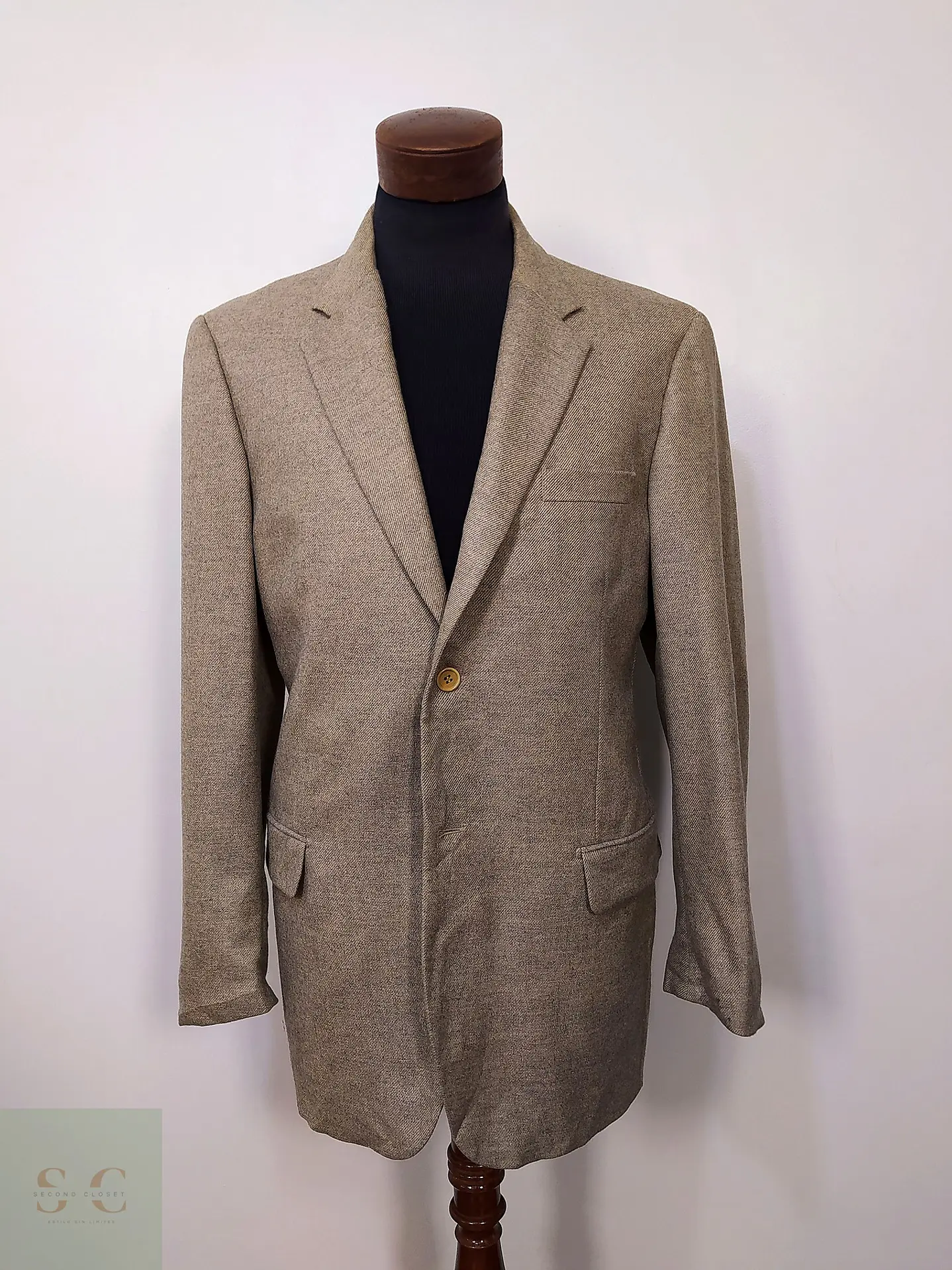 Blazer cashmere y seda hombre Cerruti Italia Café Claro Talla XL  3