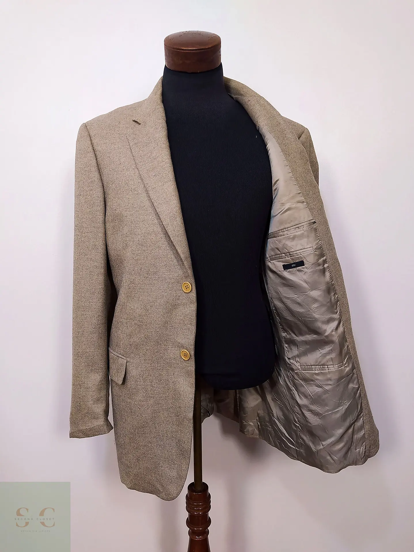 Blazer cashmere y seda hombre Cerruti Italia Café Claro Talla XL  5