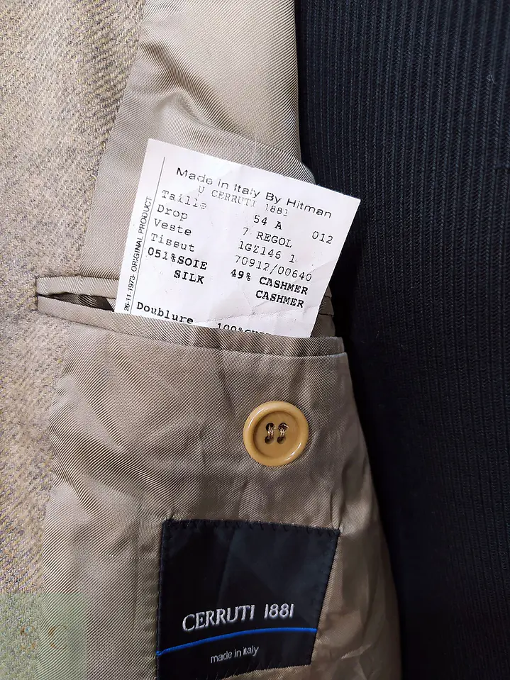 Blazer cashmere y seda hombre Cerruti Italia Café Claro Talla XL  6