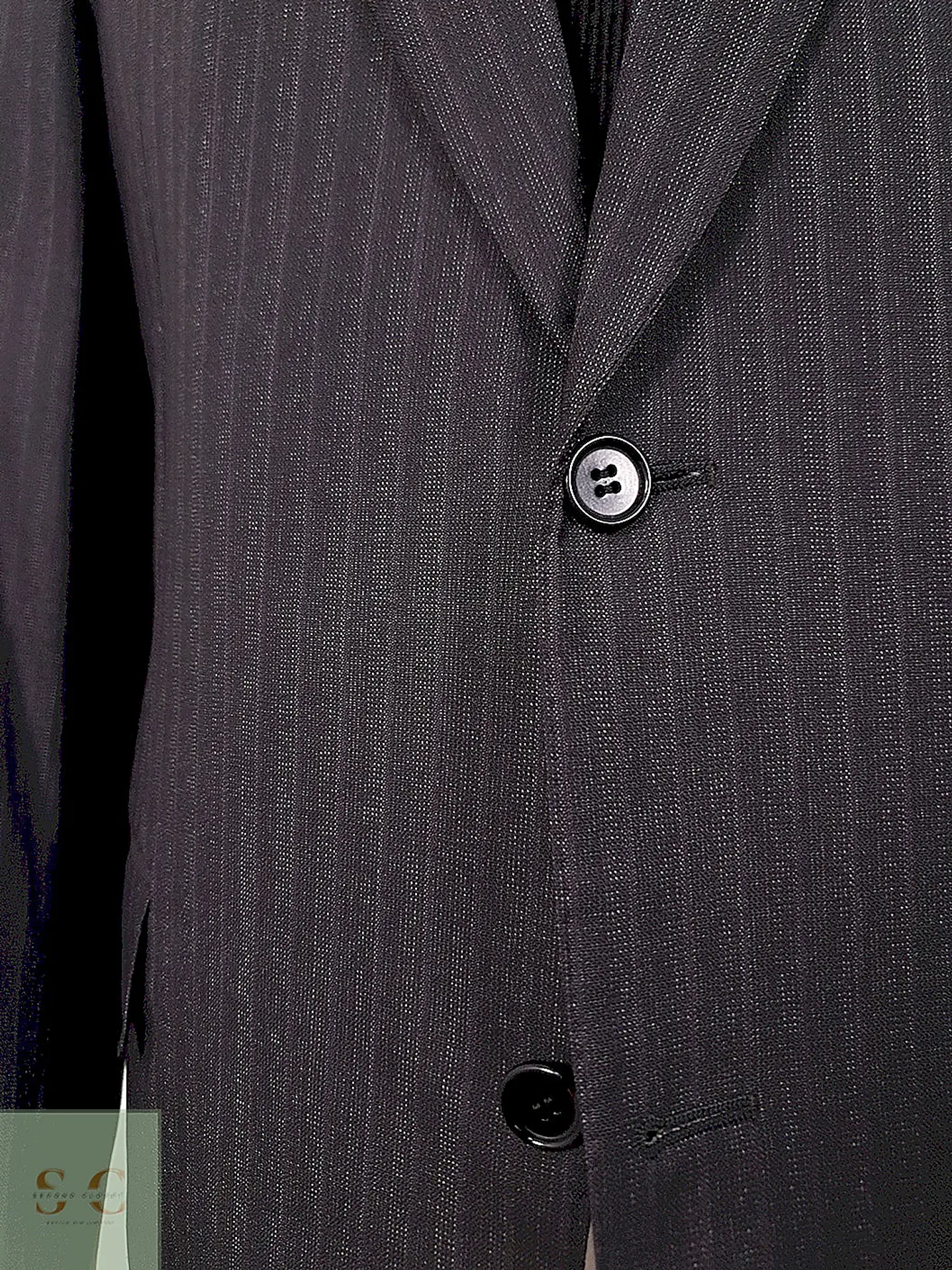 Blazer Canali Negro Raya Diplomática Lana Sastrería Italiana Talla L 4