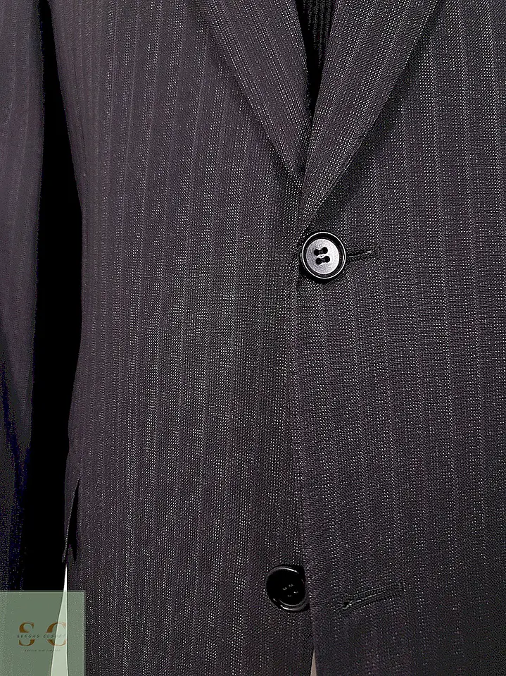 Blazer Canali Negro Raya Diplomática Lana Sastrería Italiana Talla L 4