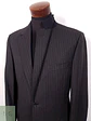 Blazer Canali Negro Raya Diplomática Lana Sastrería Italiana Talla L - Miniatura 8