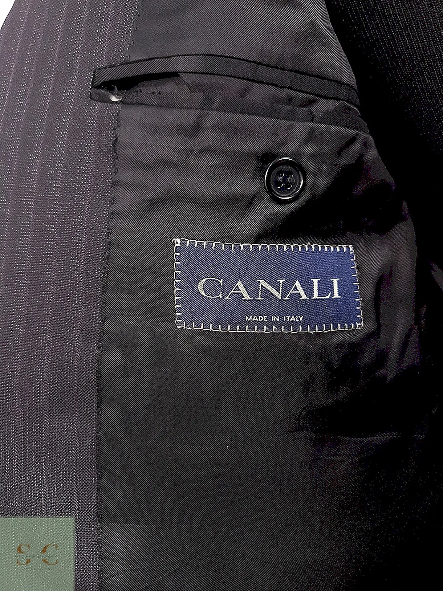 Blazer Canali Negro Raya Diplomática Lana Sastrería Italiana Talla L 11